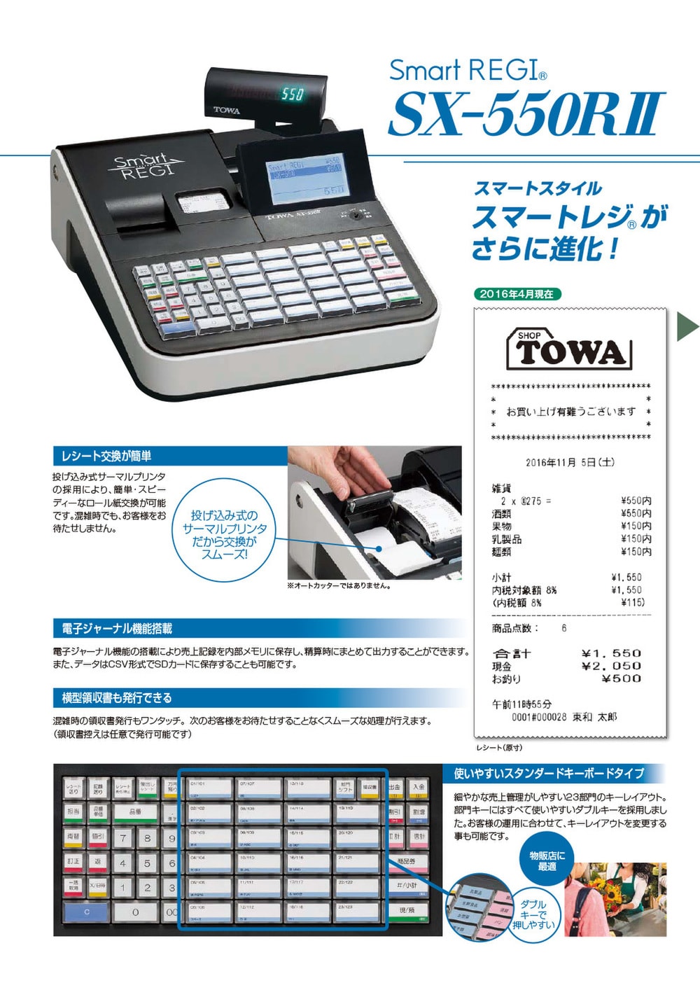 2/2 SX-550R スマートレジスター TOWA SDカード スマホ-